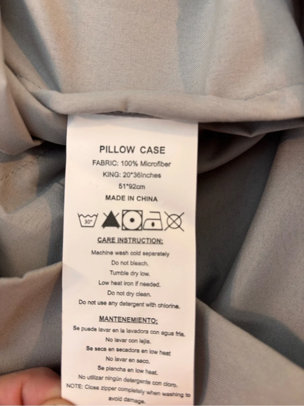 NWT Grey Microfiber King pillowcases 4ct
